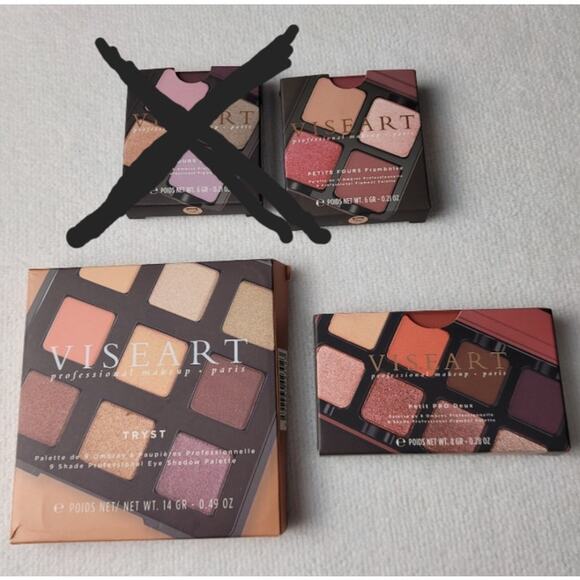 Viseart eyeshadow palettes bundle of 3 pink neutral - Picture 1 of 10